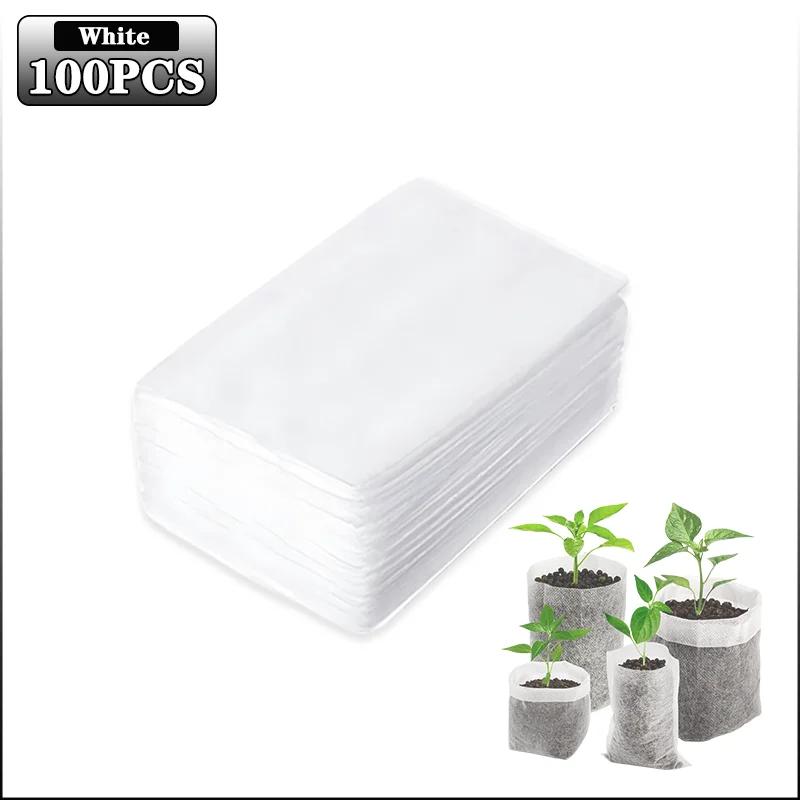 

100-1000PCS Fabric Plant Seedling Bags for Vegetables Flowers Herbs and Plant Growth Eco Friendly Nursery Pots Gardening Bags Plain 8x10cm