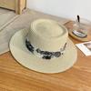 Summer Womens French Straw Hat With Wide Brim For Beach And Sunshade