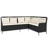 VidaXL Garden Sofas 2 Pcs with Cushions Black Wicker, Outdoor Sofa Set, Garden Furniture Set, Set 3262087