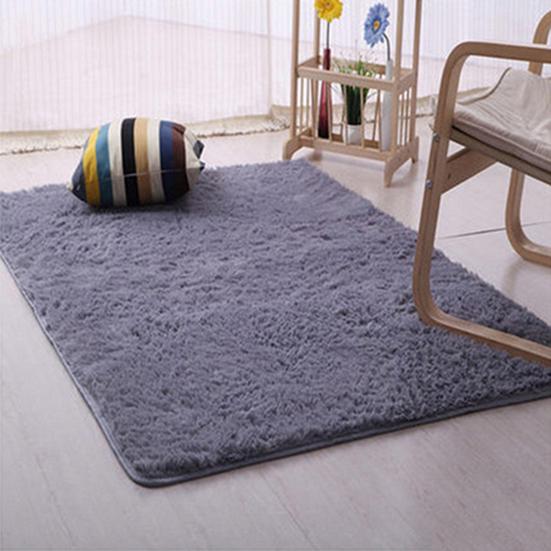 Carpet Plush Slip Resistant Polyester Solid Color Door Floor Mat for Sitting Room