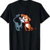 Cool Dog & Cat Best Friends Tee Shirts, Cat And Dog Cartoon T-Shirt