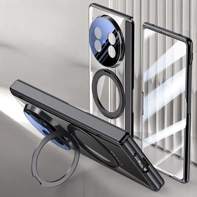High Quality Tempered Glass Film Rotatable Metal Magnetic Bracket Phone Case for Vivo X Fold 5 Hinge Shockproof Protection Cover