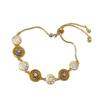 Korean Style Zircon Mother-of-Pearl Round Center Bracelet - Light Luxury Vintage Y2K Versatile Jewelry