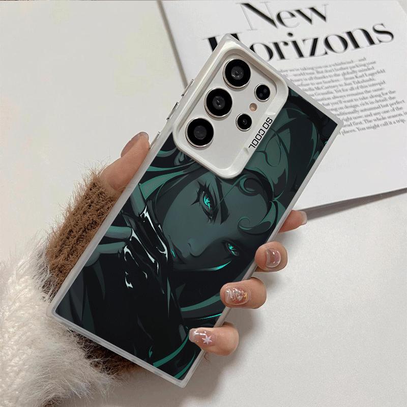 V-Valorant Game Black Cool Soft Phone Case for Samsung Galaxy S24 S25 FE S26 Edge S23 Ultra S22 Plus S21 + Shockproof Cover Back