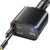 Retractable Car Charger Super Fast Charge Metal Lighter 4 In 1 Car Charger