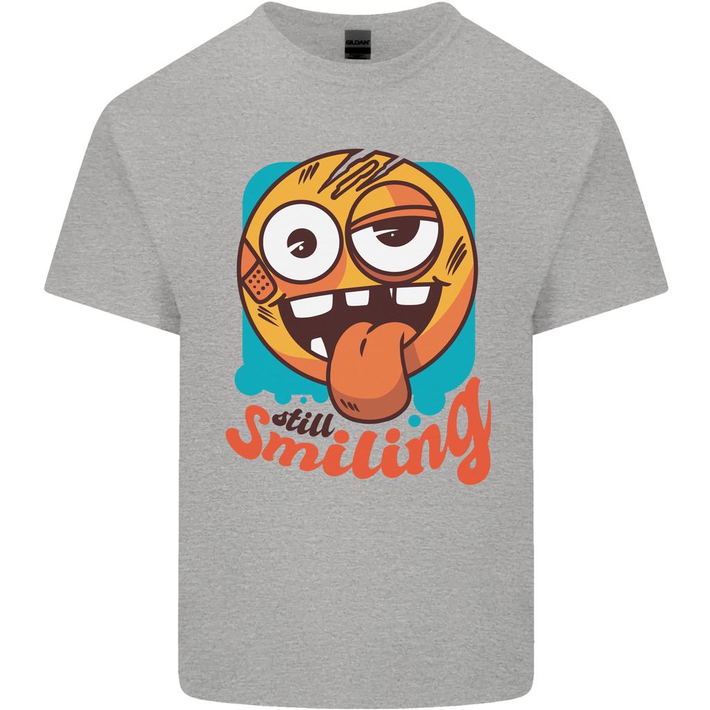 Still Smiling Funny Exhausted Tired Unisexs Light Cotton TShirt