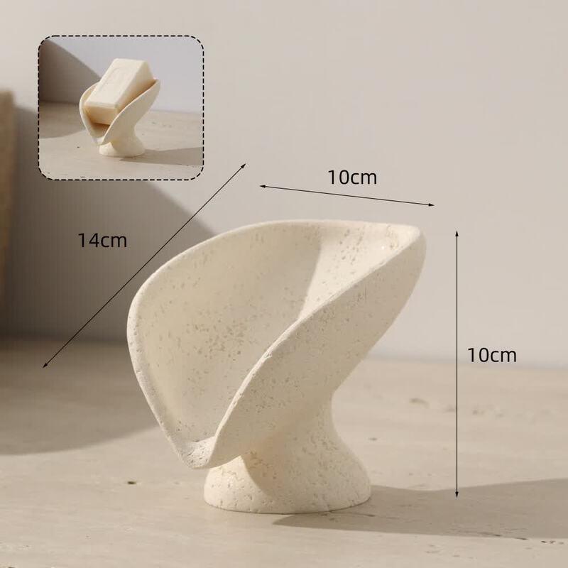 LIEI Travertine Lotus Leaf Wall-Mounted Soap Dish