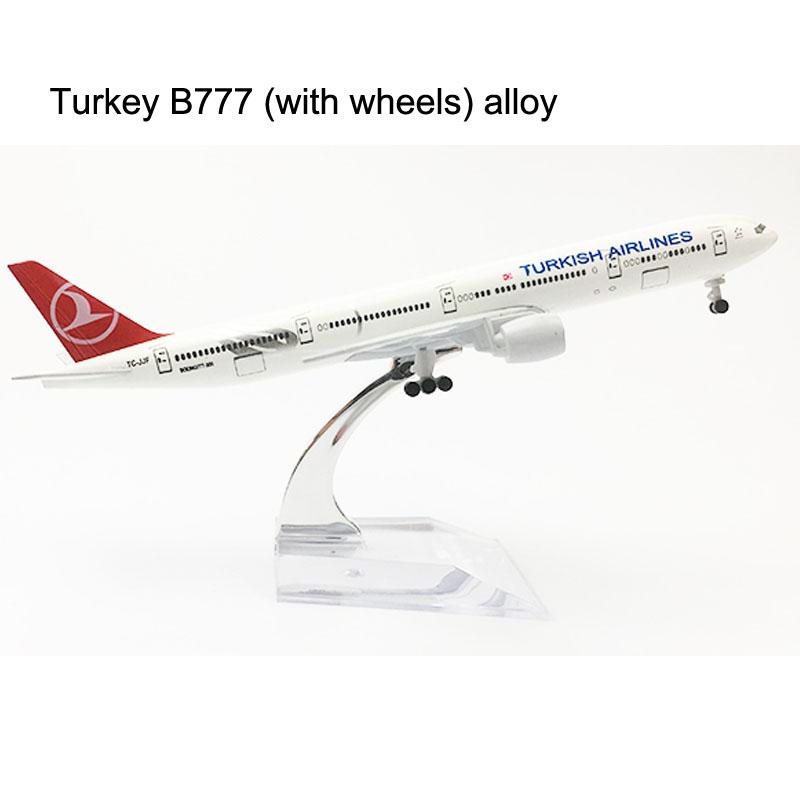 20cm Turkish Airlines Boeing 777 Airplane Model Turkey 16cm B777 Plane Model Alloy Metal Diecast Aircraft Model Toy Plane Gift