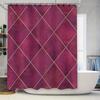 Luxury Plaid Shower Curtain Set Pink Geometric Design For Bathroom Decorations Waterproof Shower Curtain With Hooks Included”