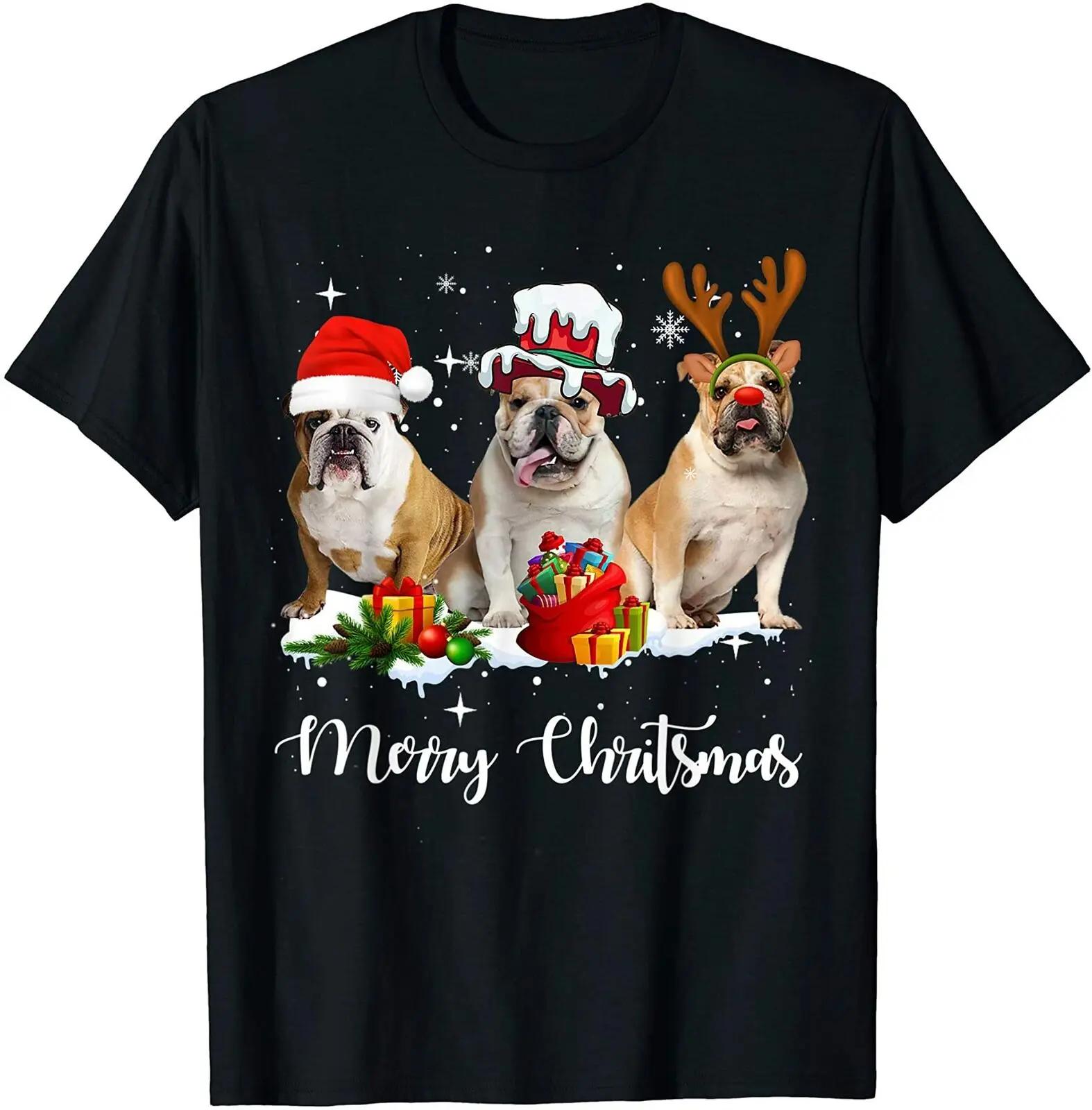 

Funny English Bulldog Dog Lovers Christmas Gift T Shirt New 100 Cotton Short Sleeve ONeck Tshirt Casual Mens Top S