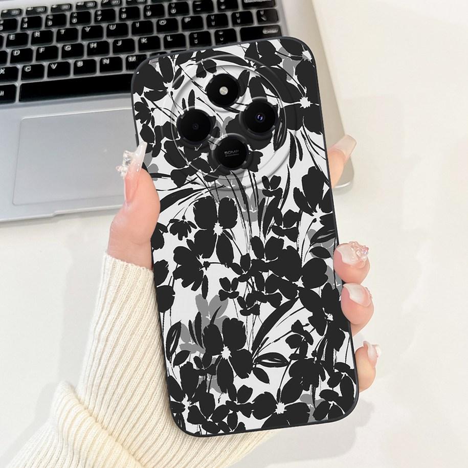 For Xiaomi Redmi 14C 4G Case Poco C75 Fashion Cherry Rose Flower Soft Silicone Cover On Redmi14C Bumper Redmi A4 A3 Pro 5G Funda