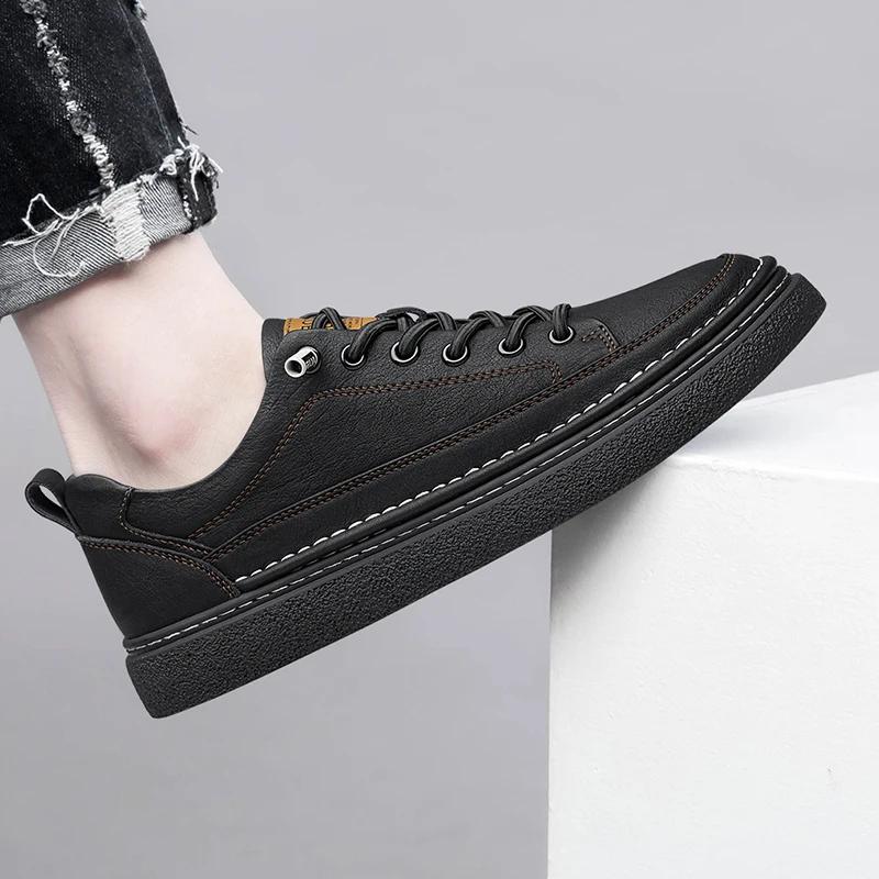 New Genuine Leather Mens Shoes Business Shoes Breathable Casual Shoes Comfortable Walking Sneakers Shoes Male Oxford Shoe
