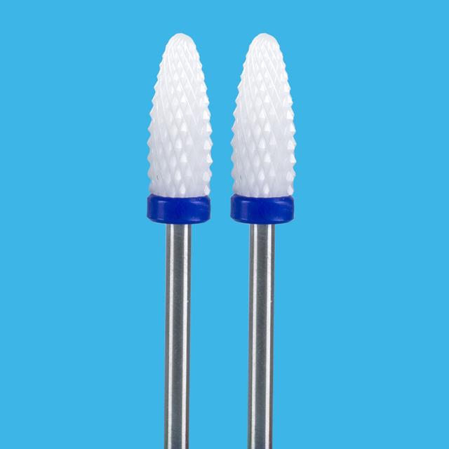 2 PCS Ceramic Milling Cutter For Manicure Machine Set Nail Drill Bits Corundum Mill Cutters Nails Pedicure Bit Sanding Cap
