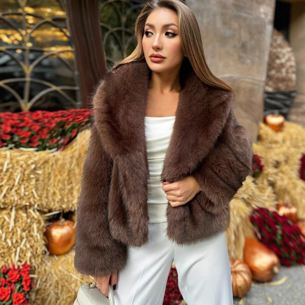 New imitation fur women's clothing thickened autumn and winter coat plush warm