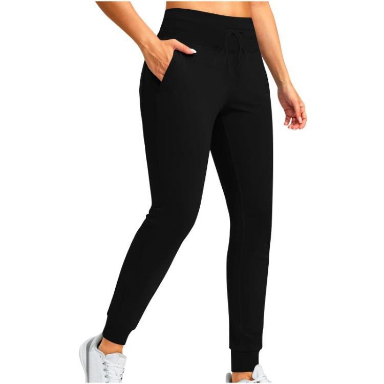 Women High Waisted Loose Solid Color Casual Pants with Pockets Drawstring Fashionable S
