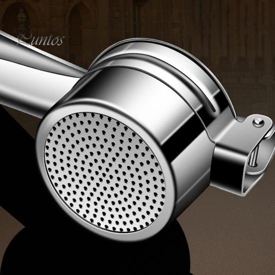 Vegetable Water Remover Stainless Steel Potato Ricer with T-shaped Handle, Handheld Manual Garlic Kitchen Gadget for Mashed Potatoes Press,