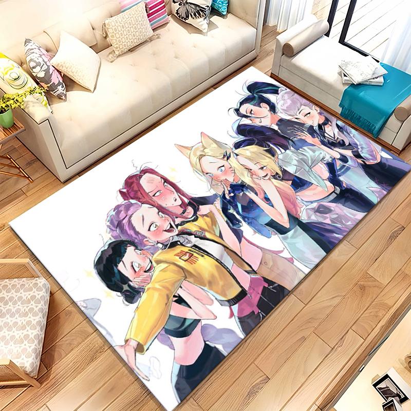 K-Pop Demon Hunters Golden Saja Boys Living Room Non-Slip Area Rug Soft Carpet for Bedroom Playroom Sofa,Home Decor Doormat