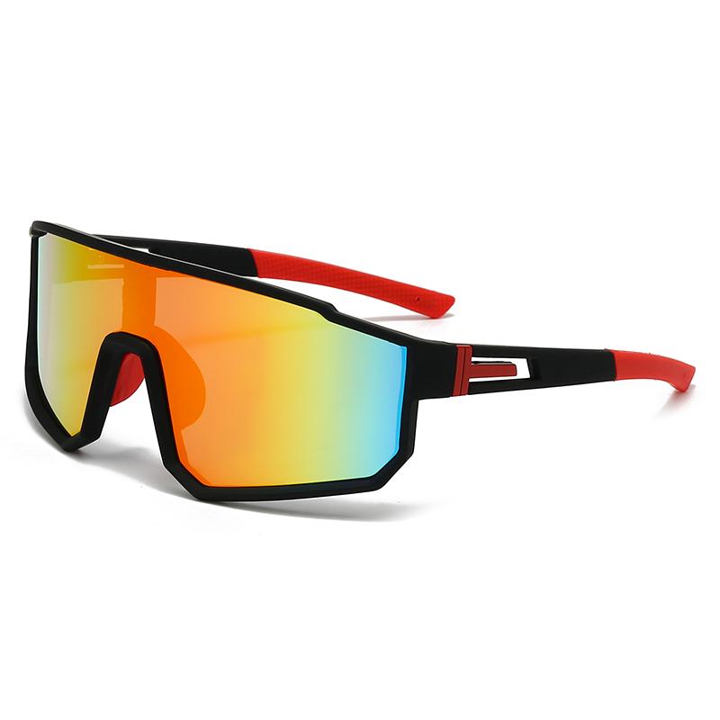 New One-piece Pilot Frame Sunglasses Metal Fashion Personality Leopard Sunglasses 989