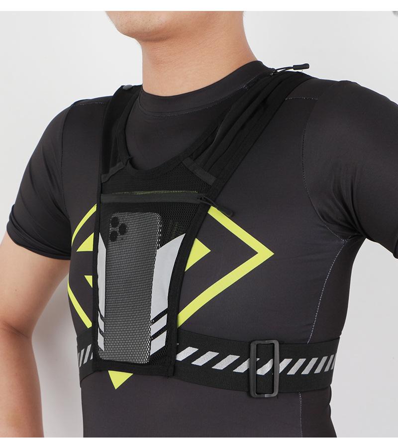 Lightweight Reflective Sports Chest Bag with Water Bottle Holder - Ideal for Cycling and Night Running One Size 1759₽