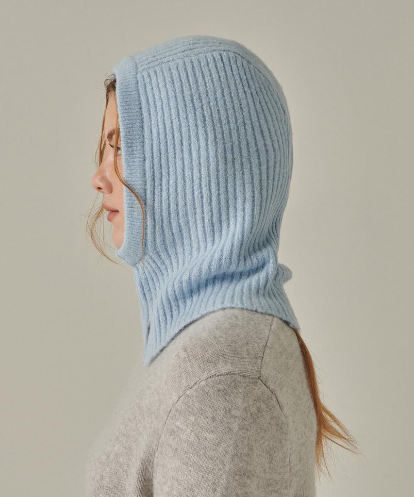 MUSINSA STANDARD WOMAN Women'S Soft Boucle Knit Balaclava [Sky Blue]