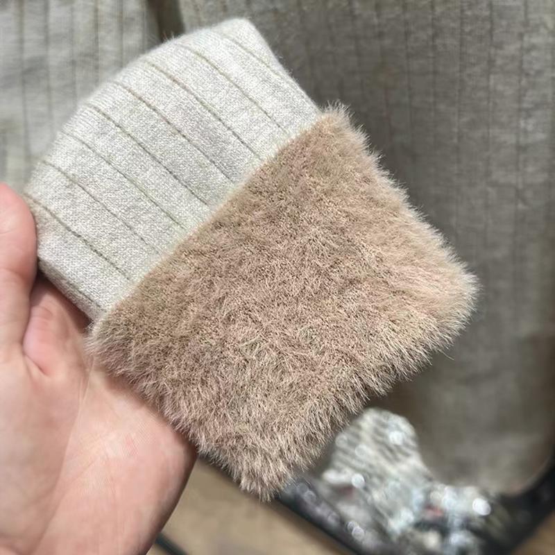 Casual Style Plush V-neck Long-sleeved T-shirt Sweater for Women Autumn and Winter