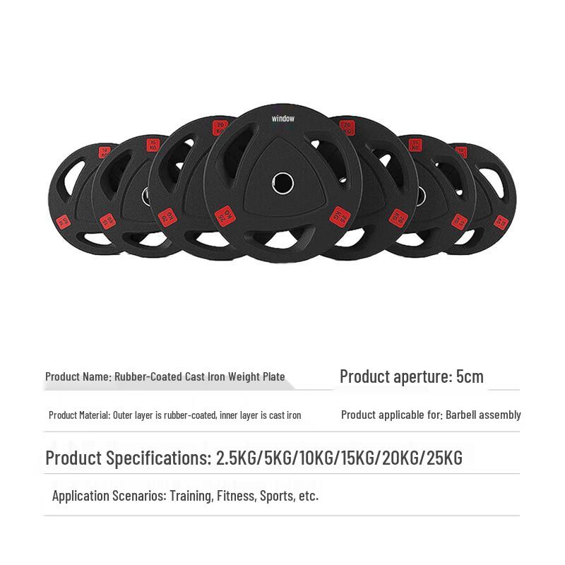 Xi Lu Rubber Coated Cast Iron Barbell Plate