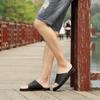 FashionGenuine Leather Men's Slippers Crocodile Grain Style Men Flip Flops High Quality Men Casual Shoes Beach Non-slip Male Slippers