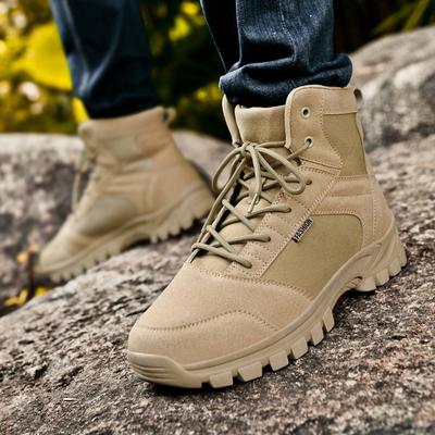 Men's Plus Size Anti Slip and Wear-resistant High Top Outdoor Military Boots Desert Boots Hiking Shoes Hiking Shoes Combat Training Boots