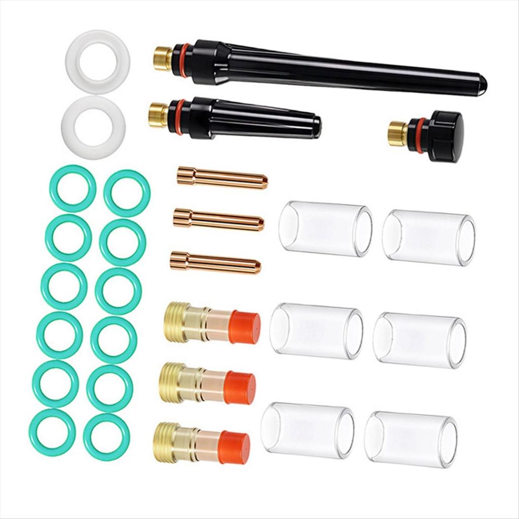 BHBL 29pcs TIG Welding Torch Accessories Stubborn Gas Lens Glass Kit for -17/18/26