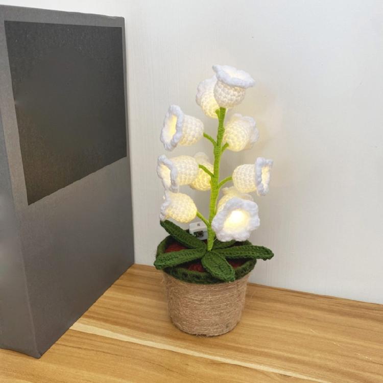 Delicate Crochete Flower LED Light Decorations Knitted Flower Plant Lightd