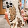 Custodia Trasparente Antiurto con Farfalla Dorata per Serie iPhone 14/15/16/17 Pro Max