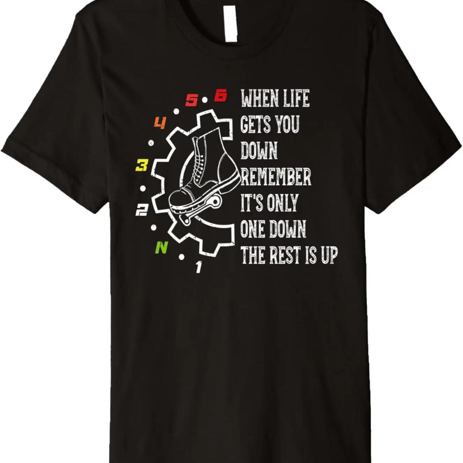 

Cool 1 Down 5 up _ When Life Gets You Down Motorcycle Premium T-Shirt XXXXXL чорний