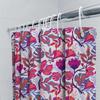 Vibrant Floral Shower Curtain Set Pink Blue Leaves Design For Bathroom Decor Polyester Waterproof Fabric Modern Home Decor Item