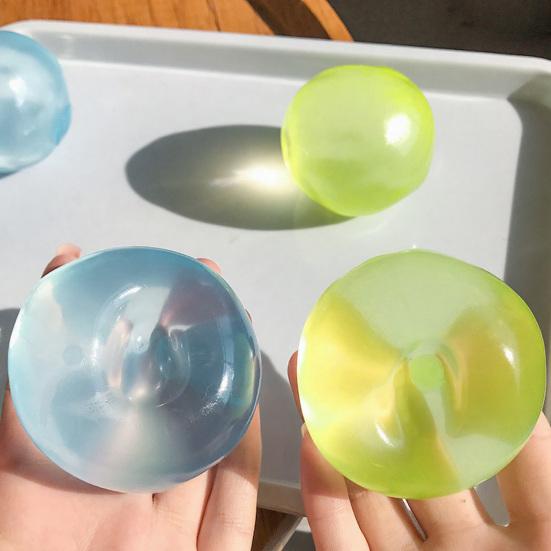 2/4/6 Peças Bola de Óleo de Coco Transparente para Apertar Alívio da Ansiedade Bola Anti-Stress Moldável Bola Macia Elástica Moldável para DIY Brinquedo Sensorial Fidget