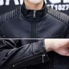 Men Jacket Stand Collar Vintage Biker Coat Men Durable Spring Autumn Warm Coat for Outdoor Daily Wear