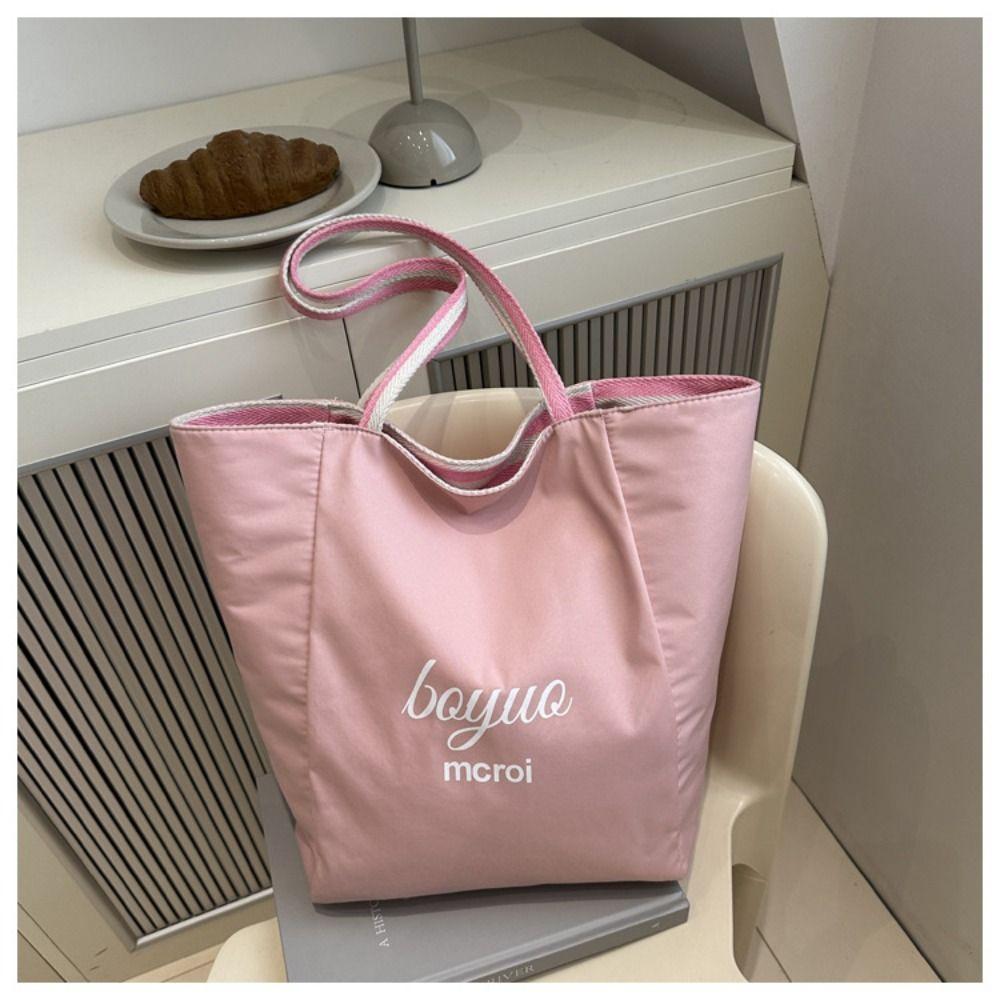 Commute Cloth Shoulder Bag Striped Handbag Leisure Stripe Canvas Bag  Girls