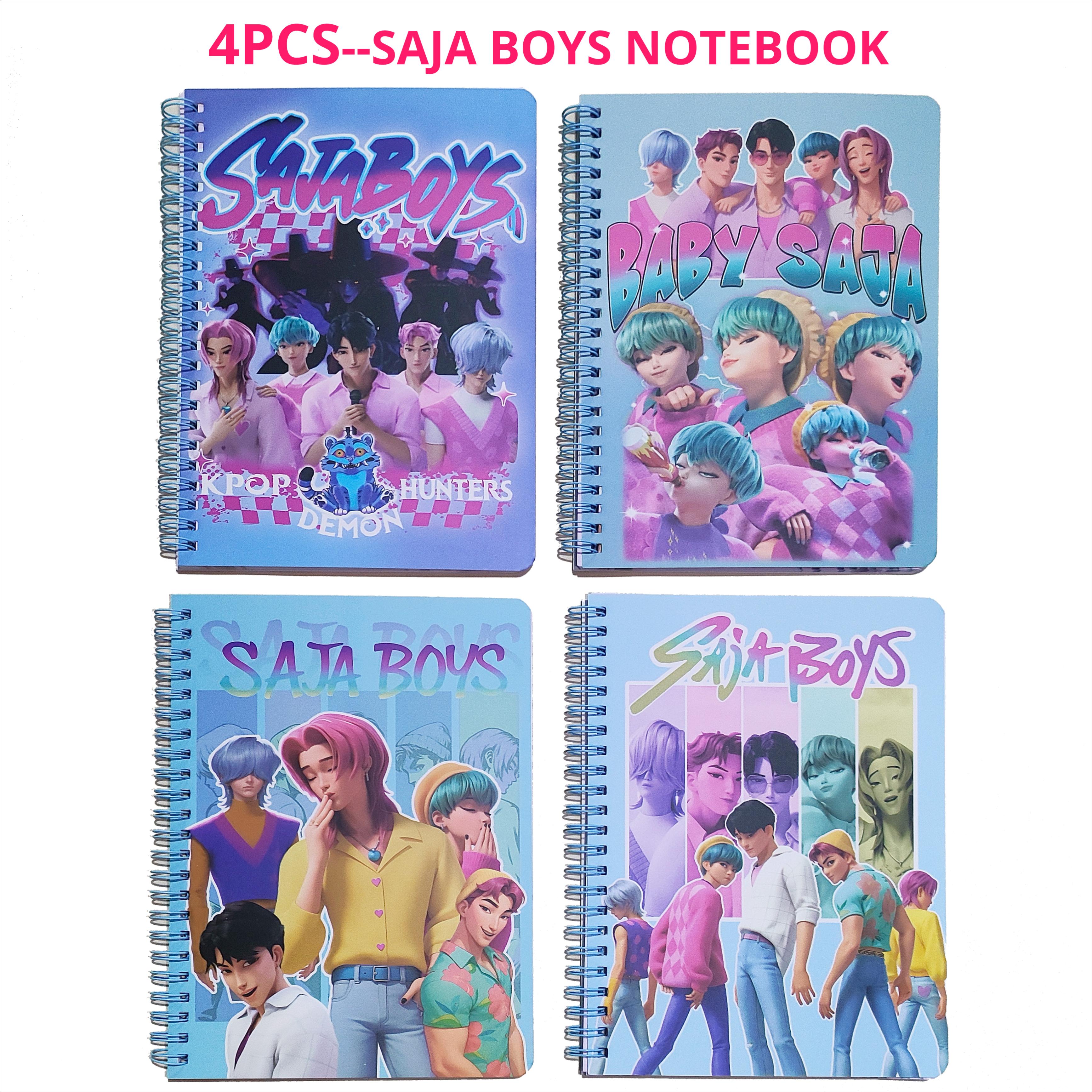 Kpop Spiralblock Dämonenjäger Hochwertiges Papier SAJA BOYS Cartoon Mode Studentenschreibwaren Bürobedarf Fan Schöne Geschenke 20.2 14.4cm blue