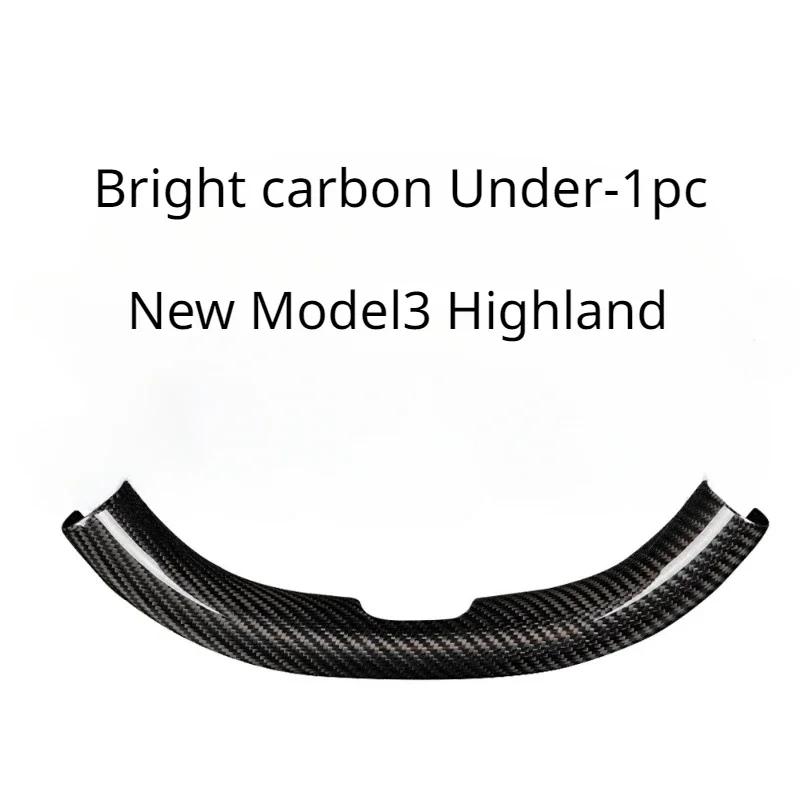 For Tesla New Model 3 Highland 2024-24 Accessories Steering Wheel Cover Real Dry Carbon Fiber 3K240G Steering Wheel Shell Decor