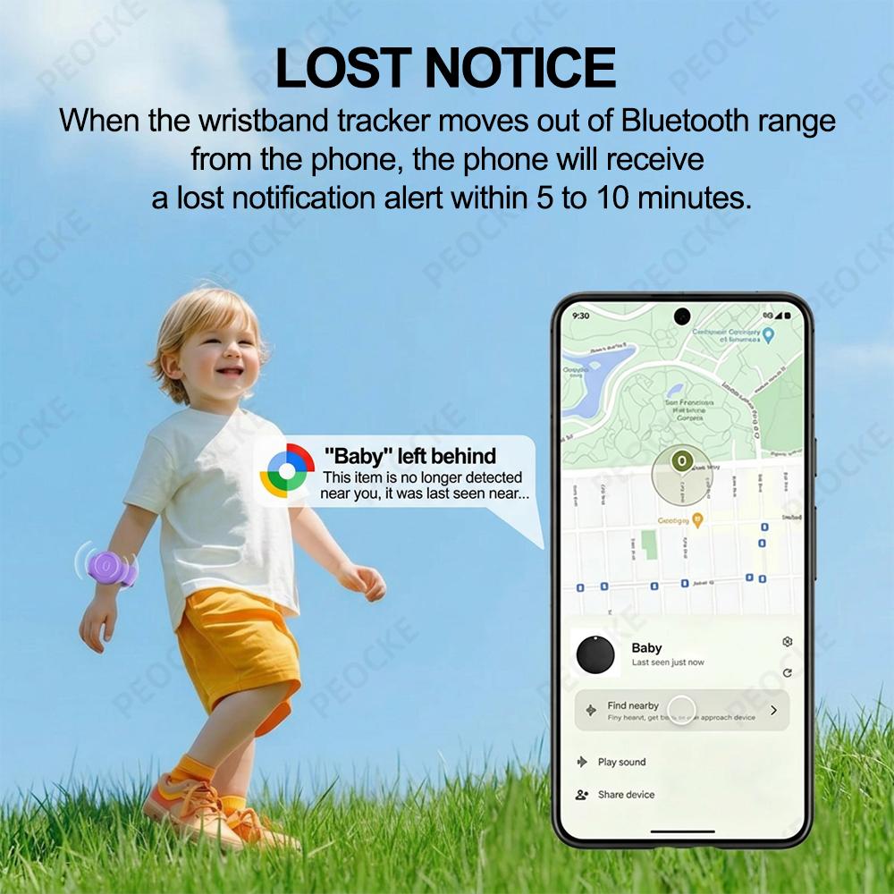 Waterproof Smart Tag Bracelet for Kids-Soft Silicone For Android Tracker Tag With Watch Band Case Cover Lightweight GPS Tracker