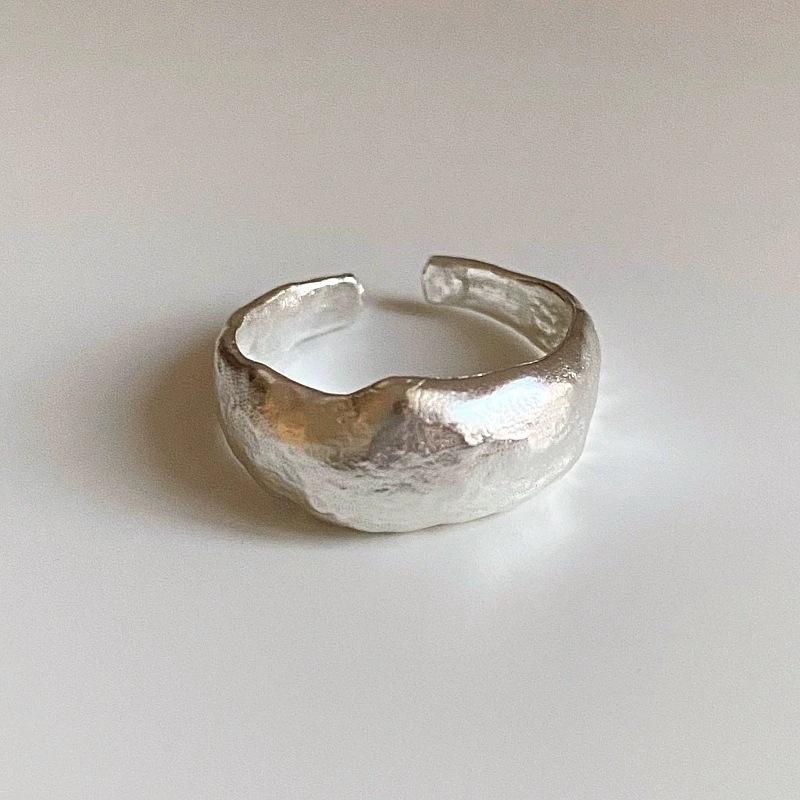 925 Sterling Silver Geometry Irregular Sanding Rings For Women Ladies Elegant Engagement Luxury Jewelry Wholesale Argent 925 серебряный