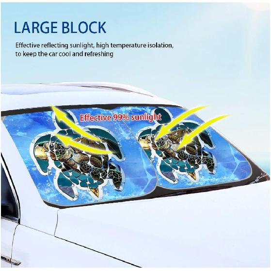KEIAHUAN Customized Auto Front Window Visor Sun Shade Universal Windshield Sunshade for Car Truck SUV 2-Piece