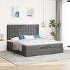VidaXL Ottoman Bed Frame with Mattress Dark Grey 200x200cm Fabric, Bed Frame, Upholstered Bed Frame, Bed Frame 3313349
