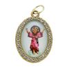 10 Piezas Colgante Encanto Forma Ovalada Religiosa Figura Metal Pedrería Colgante para Collares Llaveros Fabricación de Joyería DIY