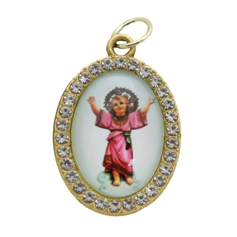 10 Piezas Colgante Encanto Forma Ovalada Religiosa Figura Metal Pedrería Colgante para Collares Llaveros Fabricación de Joyería DIY