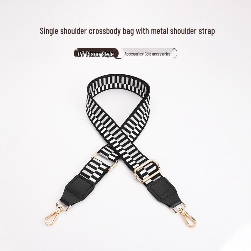 Adjustable 5cm Wide Colorful Diamond Bag Strap - Crossbody & Shoulder Strap Available