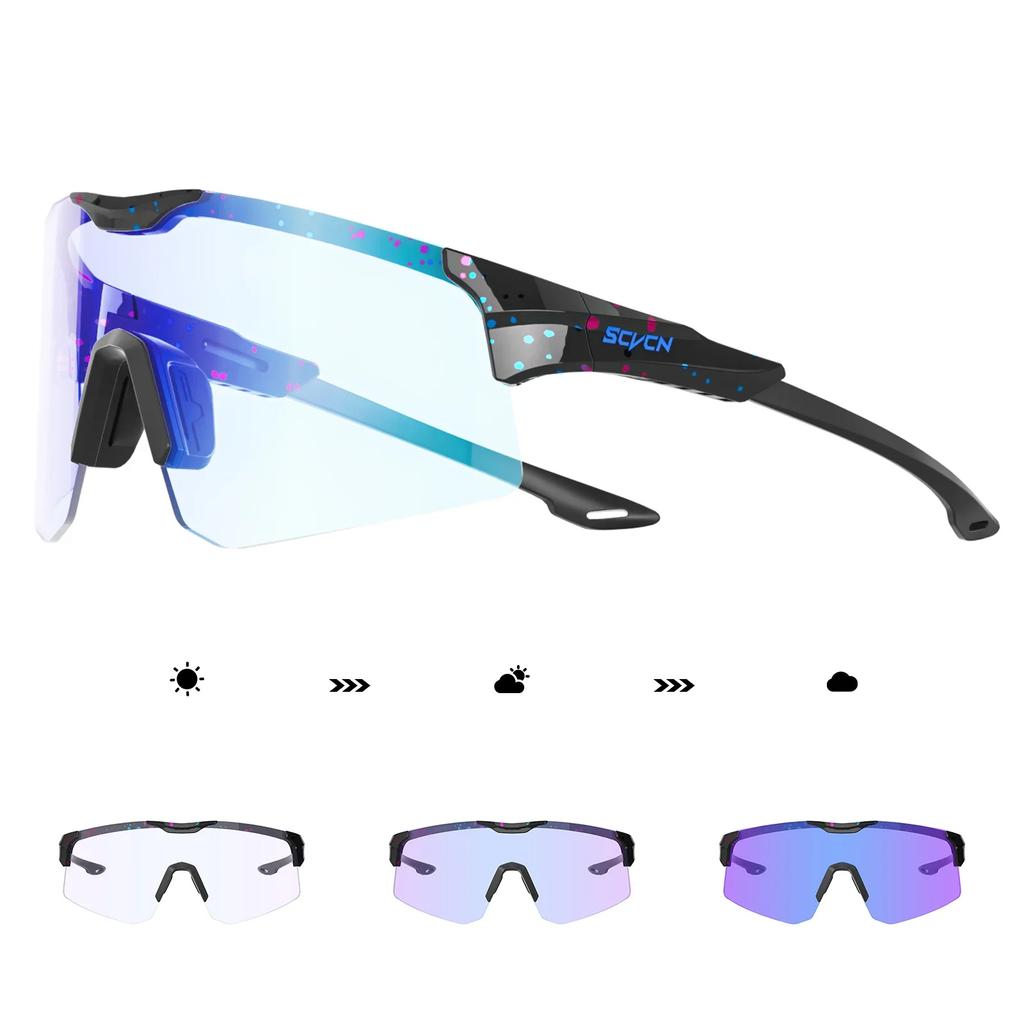 Pochromic Cycling Glasses Bike Sunglasses UV400 Running Sports Bicycle Eyewear Goggles Outdoor MTB Sunglasses Eyepieces