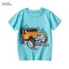 Little maven 2026 Summer New Tops Children's Clothing Cartoon Truck Vehicle Kids Clothes Baby Boys Short Sleeve T Shirts