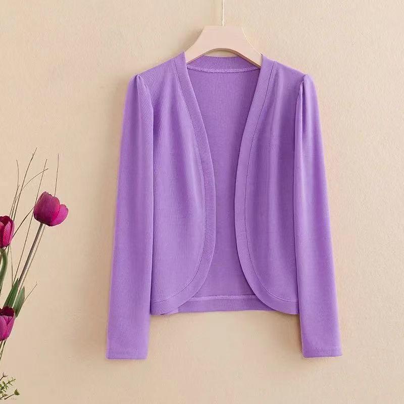 Women's Casual Solid Color Cardigan Top Solid Color Jacket