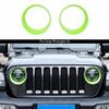 Green Headlight Lamp Cover Trim Decor Ring for Jeep Wrangler JL 2018+Accessories