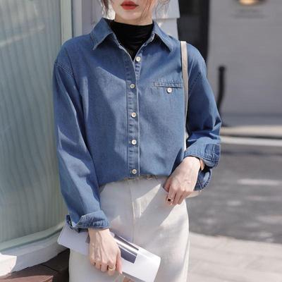 2024 Autumn Retro Loose Denim Shirt Jacket for Women